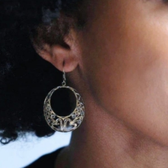 Sale! New Vintage Mercury Dime Silver Double Heart Turquoise Drop hook Earrings - Picture 4 of 12